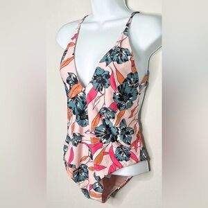 Billabong Coastal Love Floral One-Piece Swimsuit Medium
